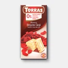 Шоколад белый Torras с ягодами годжи без сахара и глютена 75 гр