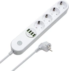 Мережевий фільтр-подовжувач ColorWay 4 розетки/4 USB White (CW-CHE44W)