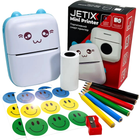 Детский портативный термопринтер Jetix Mini printer Blue с набором карандашей и стикеров (JMP-2-TPK1)