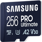 Карта пам'яті Samsung PRO Ultimate microSDXC 256GB UHS-I U3 V30 A2 + SD адаптер (MB-MY256SA/WW) - зображення 3