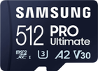 Карта пам'яті Samsung PRO Ultimate microSDXC 512GB UHS-I U3 V30 A2 + SD адаптер (MB-MY512SA/WW) - зображення 2