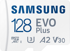 Карта пам'яті Samsung Evo Plus microSDXC 128GB UHS-I U3 V30 A2 + SD адаптер (MB-MC128KA/EU) - зображення 2