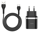 Зарядний пристрій Hoco Smart QC3.0 charger + кабель Type-C 1м Black (C12Q)