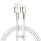 USB кабель Lightning для iPhone iPad Baseus Cafule Metal Series Data Cable (1m, 2.4A, 480Mbps). White