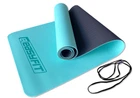 Коврик для йоги та фітнесу EasyFit TPE+TC 6 мм двошаровий М'ятно-чорний