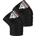 Бинт для спорта RDX на коліна K1 GYM Knee Wraps Full Black (WAH-K1FB)