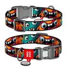 Ошейник для животных WAUDOG Nylon с QR паспортом "Зубастые монстры" пластиковый фастекс S (280-4048)