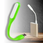 Светодиодный гибкий светильник LED ночник для повербанка компьютера ноутбука USB лампа-фонарик для чтения, Зеленый