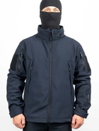 Демісезонна тактична куртка WinTac Soft Shell Stalker Dark Navy Blue S темно-синя - изображение 1