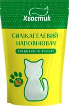 Наполнитель Хвостик 3,6л силикагель мелкий с зелеными гранулами