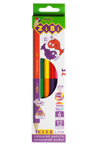 Кольорові олівці Double, 6 шт. (12 кольорів), KIDS Line