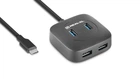 USB концентратор REAL-EL CQ-407, Type-C, 4 порта USB 3.0, чорний
