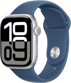 Смарт-годинник Apple Watch Series 10 GPS + Cellular 46mm Silver Aluminium Case with Denim Sport Band - M/L (MWY13)