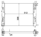 Радиатор охлаждения двигателя Dokker/Logan/Daster/Clio 0.9-1.6 08- MAHLE (CR2166001S)