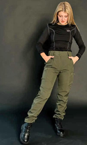 Жіночі тактичні штани Softshell на флісі Олива (44) - зображення 6