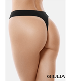 Бесшовные женские трусики-стринг с заниженной талией - Giulia - STRING BRIEFS - S/M - Black (Черный)