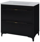 Тумба напольная MIRATER Эстель черная 80 c 2-мя ящиками с умывальником Родео 80 см