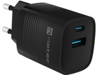 Мережевий зарядний пристрій NATEC Ribera GaN USB-A + USB-C 30W PD 3.0 QC3.0 Black (NUC-2141) - зображення 4