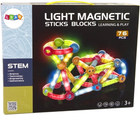 Klocki magnetyczne LEAN Toys Świecące 76 elementów (5905515351119) - obraz 4