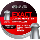 Пульки JSB Exact Jumbo Monster Redesigned SHALLOW 5,52 мм 1,645 г (200 шт/уп) (546189-200)