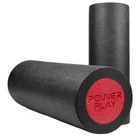 Массажний ролик (ролер) гладкий PowerPlay 4021 Fitness Roller Чорно-червоний (45x15см.)