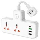 Подовжувач мережевий HOCO AC12A 3USB/Type-C PD/QC 30W/10A 3xUSB white