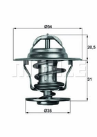 Термостат Audi 80/VW Bora/Golf/Jette/Passat/Polo/Transporter 1.0-4.2 68-10 (87C) с прокладкой MAHLE (TX1387D)