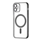 Чехол силиконовый противоударный WAVE Metal Color Case with MagSafe + защита камеры для Apple iPhone 12 (6.1") Black