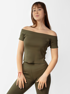 Top damski elegancki DKaren Bayo XL Khaki (5903251477674)