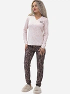 Пижама (лонгслив + штаны) женская больших размеров хлопковая Leinle Pink Genius 1583 XL Разноцветная (4821583161275)