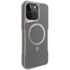 Протиударний чохол TPU+PC Metal Buttons with MagSafe Carbon Ring для Apple iPhone 15 Pro (6.1") Сірий