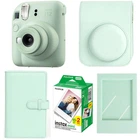 Подарочный комплект Fujifilm Instax Mini 12 Mint Green с фотоаппаратом, чехлом, альбомом на 108 фото, плёнкой и фоторамкой (Подарочная упаковка)