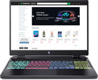Ноутбук Acer Nitro 16 AN16-51-51ZH (NH.QJMEU.00L) Obsidian Black / 16" IPS WUXGA 165 Гц / Intel Core i5-13420H / RAM 16 ГБ / SSD 512 ГБ / RTX 4050, 6 ГБ / Зарядка від USB