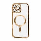 Чехол силиконовый противоударный VVave Metal Color Case with MagSafe + защита камеры для Apple iPhone 16 Pro Max Gold