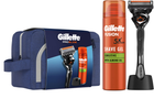 Zestaw upominkowy Gillette Maszynka do golenia dla mężczyzn ProGlide z 1 wymiennym wkładem + Żel do golenia Fusion5 200 ml + Stojak + Kosmetyczka (8700216534420)