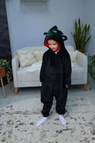 Пижама кигуруми Kigurumi для мальчика Ночная Фурия Дракон Беззубик Черный на рост 110-120 см (205042)
