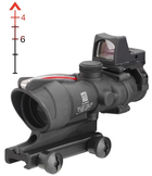 Прицел оптический TRIJICON ACOG 4X32 BAC + коллиматор TRIJICON RMR 3.25 МОА