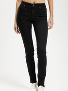 Jeansy slim fit damskie z wysokim stanem Cross Jeans P 489-155 36-36 Czarne (8699438624876)