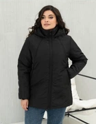 Женская демисезонная куртка с капюшоном MODA 0075 68 Черный (M -0075 /1 Y )