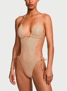 Купальник Victoria's Secret Swim Crochet Monokini One-Piece Swimsuit Бежевый XS