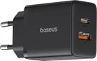 Сетевое зарядное устройство Baseus Cube Fast Charger Type-C+USB 30W Cluster Black EU (P10111404113-00)