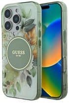 Панель Guess Hardcase IML Flower & Tonal Circle MagSafe для Apple iPhone 16 Pro Green (GUHMP16LHFWBDCEN)