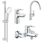Набор смесителей GROHE BauEdge 123218K1 + кухонный смеситель (23330000 + 23605000 + 26748003 + 31233001)