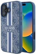 Панель Guess Hardcase 4G Printed Stripes MagSafe для Apple iPhone 16 Blue (GUHMP16SP4RPSB)