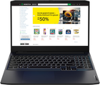 Ноутбук Lenovo IdeaPad Gaming 3 15ACH6 (82K202DBRA) Shadow Black / 15.6" IPS Full HD 144 Гц / AMD Ryzen 5 5500H / RAM 16 ГБ / SSD 512 ГБ / nVidia GeForce RTX 2050, 4 ГБ