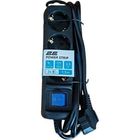 Фильтр питания 2E (2E-U03ESM1.5BK) 3 розетки, 1.5 м, Black