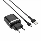 Зарядное устройство HOCO C12Q Smart QC3.0 charger set USB to Micro-USB cable 18W Black (6931474716279)