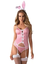 Эротический костюм кролика Obsessive Bunny suit Розовый L/XL (SO7255)