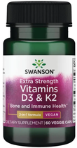 Вітамін Д3 К2 Swanson Extra Strength D3 & K2 5000 Iu & 100mcg 60 vcaps