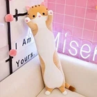 Мягкая игрушка подушка Длинный Кот Батон Плюшевая обнимашка антистресс (50см) Коричневая